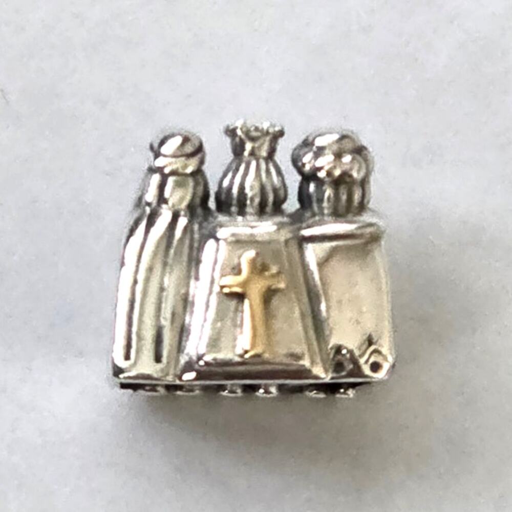 Pandora Three Wise Men Nativity Charm Two Tone 14K Gold ALE 925 Sterling Silver - Picture 7 of 8